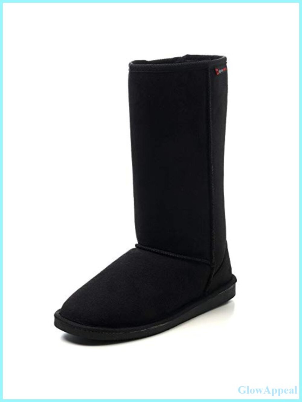 Faux Shearling Lined Mid-Calf Winter Boots 11" Suede Look Pull-On